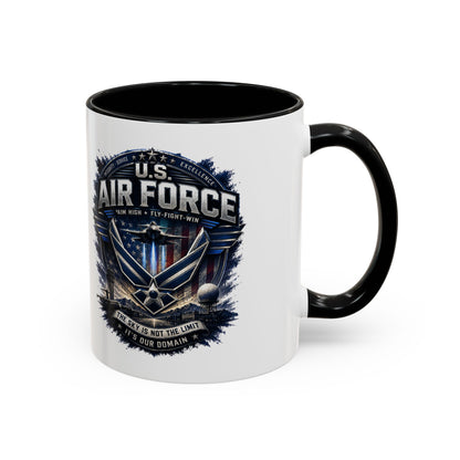 U.S. Air Force Accent Coffee Mug — Military Emblem 11/15oz