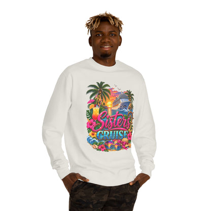 Sisters Cruise Sweatshirt — Tropical Sunset Cruise Graphic Crewneck