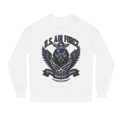 U.S. Air Force Skull Crewneck Sweatshirt — Defend Protect Dominate Tactical Pullover