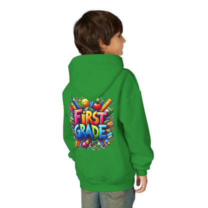 First Grade Kids Hoodie – Colorful Back-to-School Sweatshirt