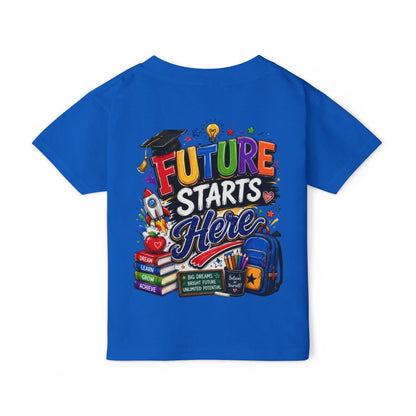 Toddler T-Shirt — "Future Starts Here" Back-to-School Graphic Tee