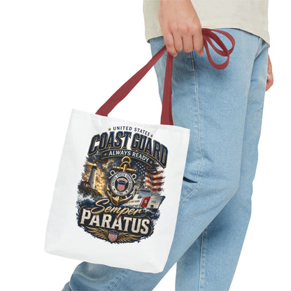 Coast Guard Semper Paratus Tote Bag – U.S. Coast Guard Patriotic Beach & Everyday Carry