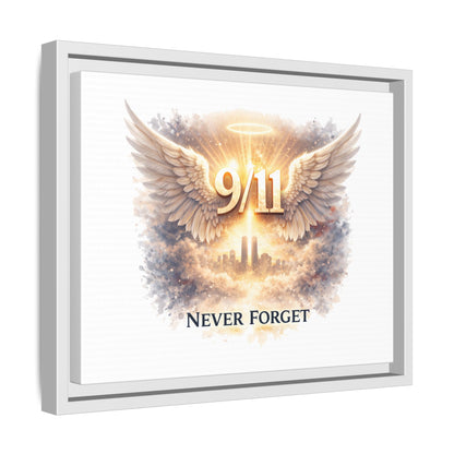 9/11 Memorial Matte Canvas Print — "Never Forget" Framed Wall Art