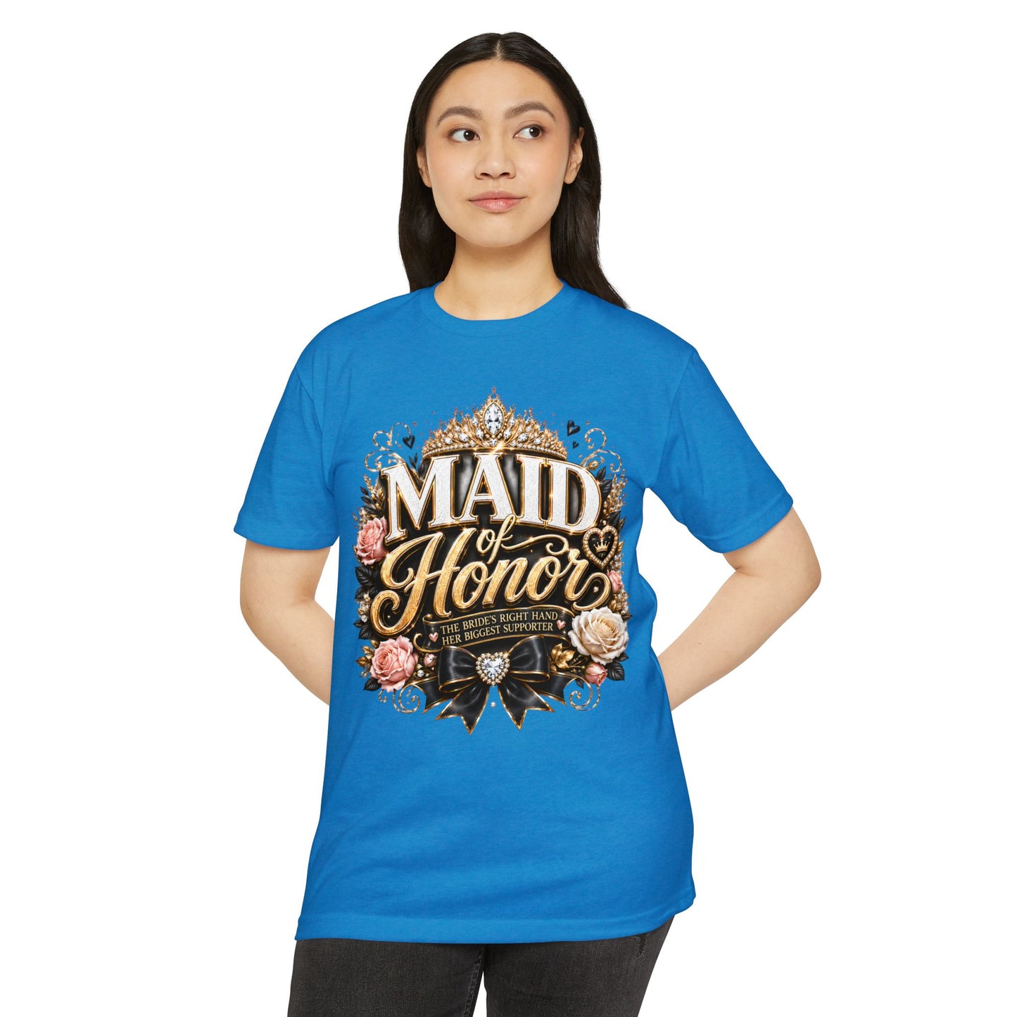 Maid of Honor T-Shirt — Floral Bridal Party Tee
