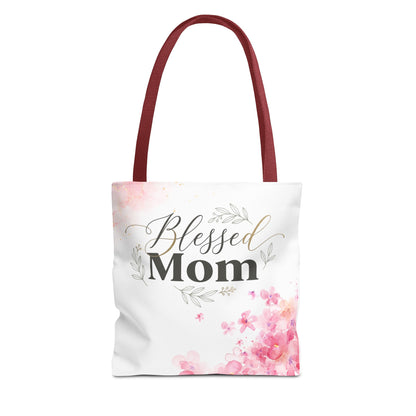 Blessed Mom Floral Tote Bag