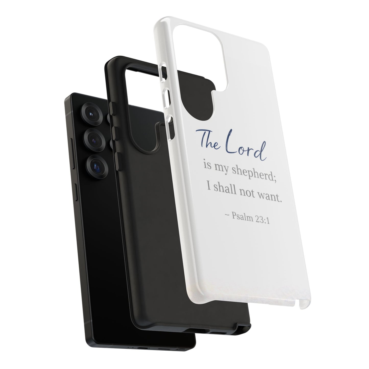 Psalm 23:1 Phone Case — "The Lord is my shepherd; I shall not want" Christian Protective Cover