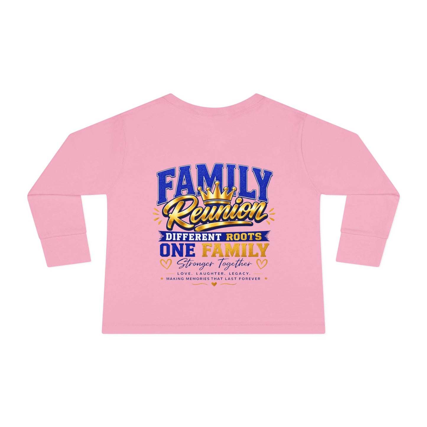 Family Reunion Toddler Long Sleeve Tee — "Different Roots One Family" Kids Shirt