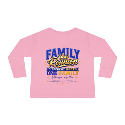 Family Reunion Toddler Long Sleeve Tee — "Different Roots One Family" Kids Shirt
