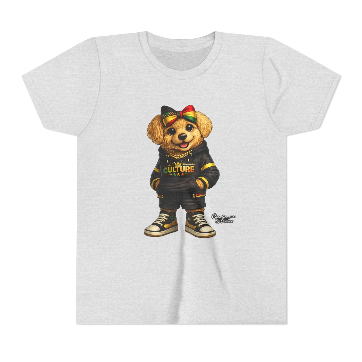 Youth Tee — Cute Rasta Bear "Culture" Graphic Kids T-Shirt