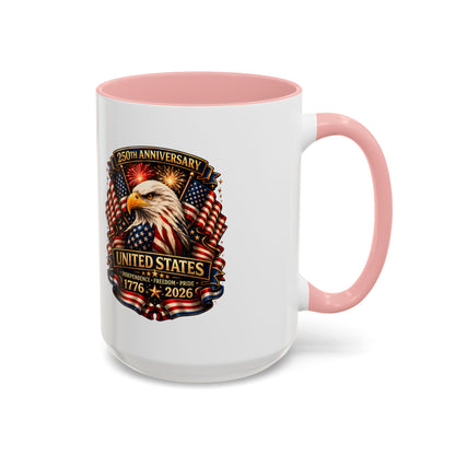 Patriotic Eagle Coffee Mug - United States 250th Anniversary 1776-2026