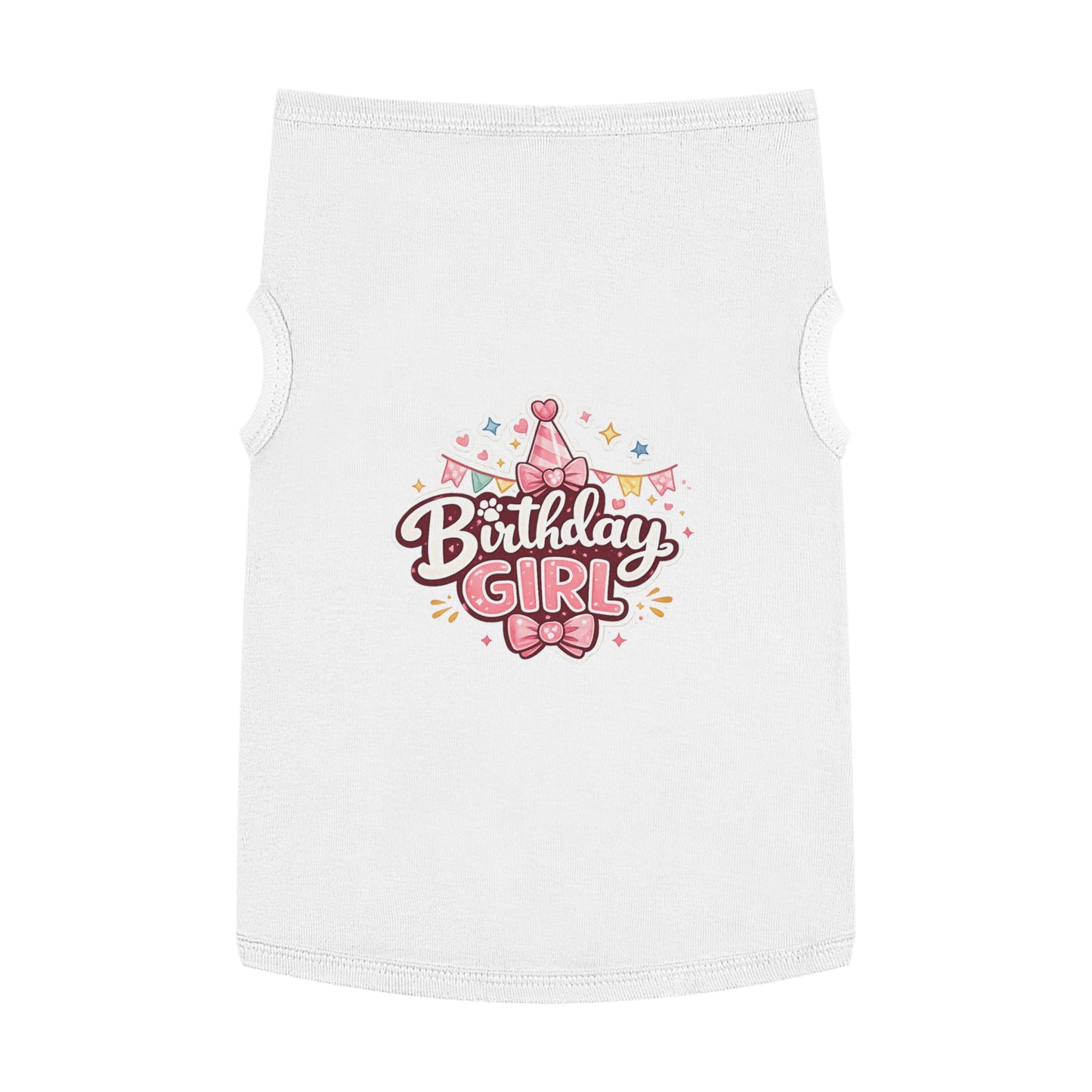 Birthday Girl Pet Tank Top - Pink Party Hat Dog/Cat Tee