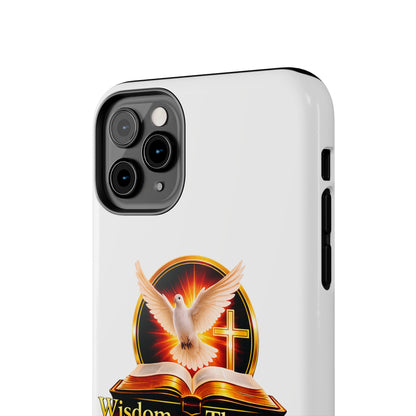 Wisdom and Theology Tough Phone Case — Christian Dove & Cross Design