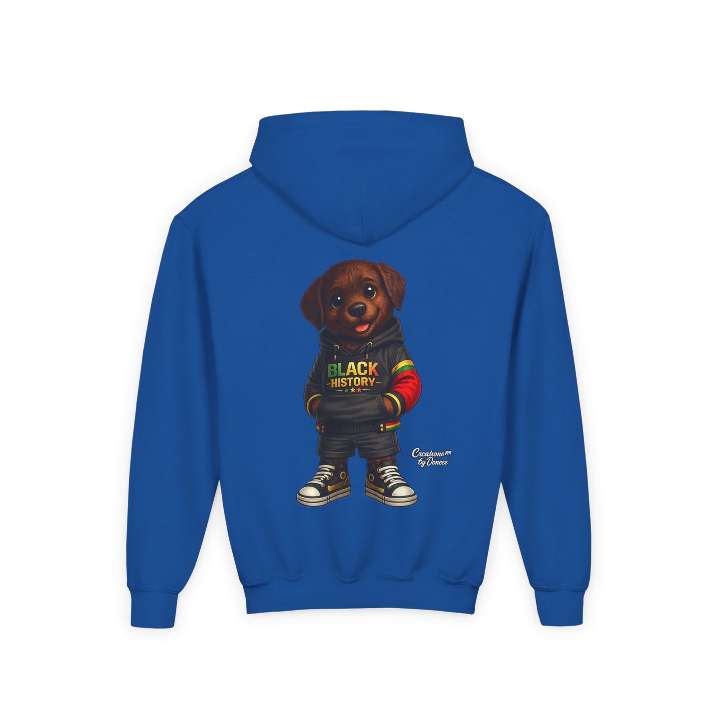 Youth Hoodie - Cute Rottweiler Puppy 'Black History' Graphic Sweatshirt for Kids