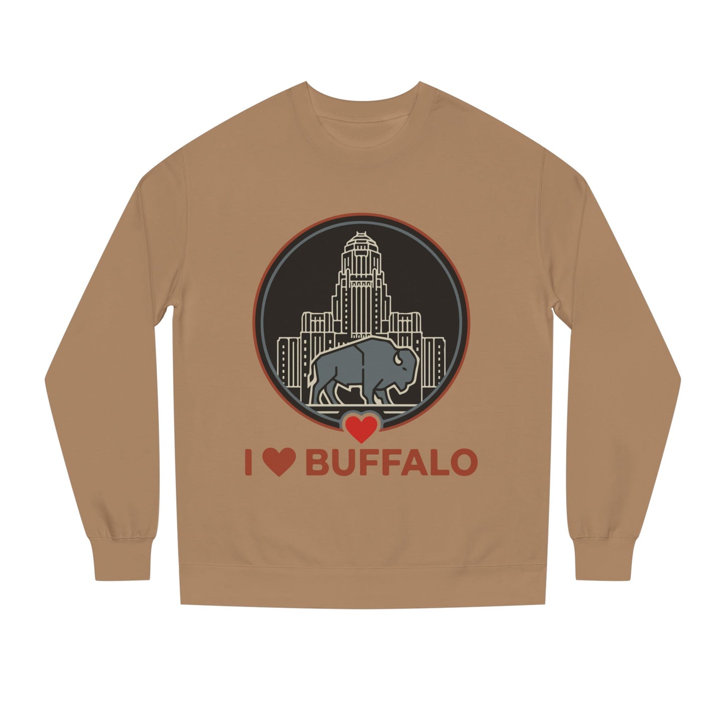 I  Buffalo Sweatshirt — Buffalo Skyline & Bison Graphic Crewneck