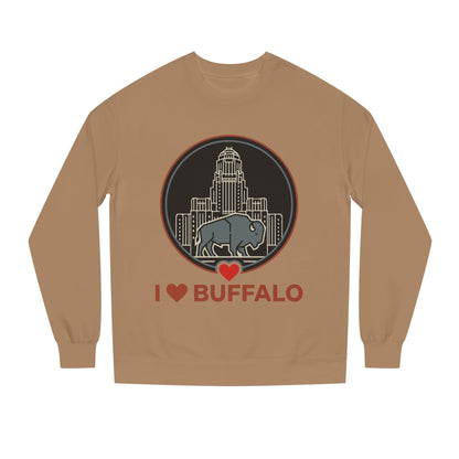 I  Buffalo Sweatshirt — Buffalo Skyline & Bison Graphic Crewneck