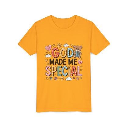 Youth Tee — "God Made Me Special" Cute Christian Kids T-Shirt