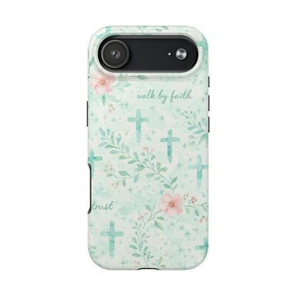 Walk By Faith Phone Case | Christian floral iPhone Case