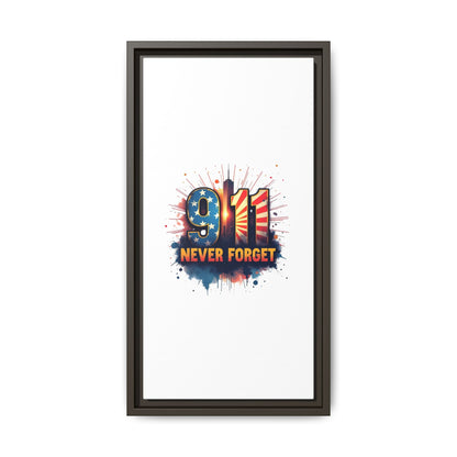 Framed Canvas Wall Art — “9·11 Never Forget” Memorial Print
