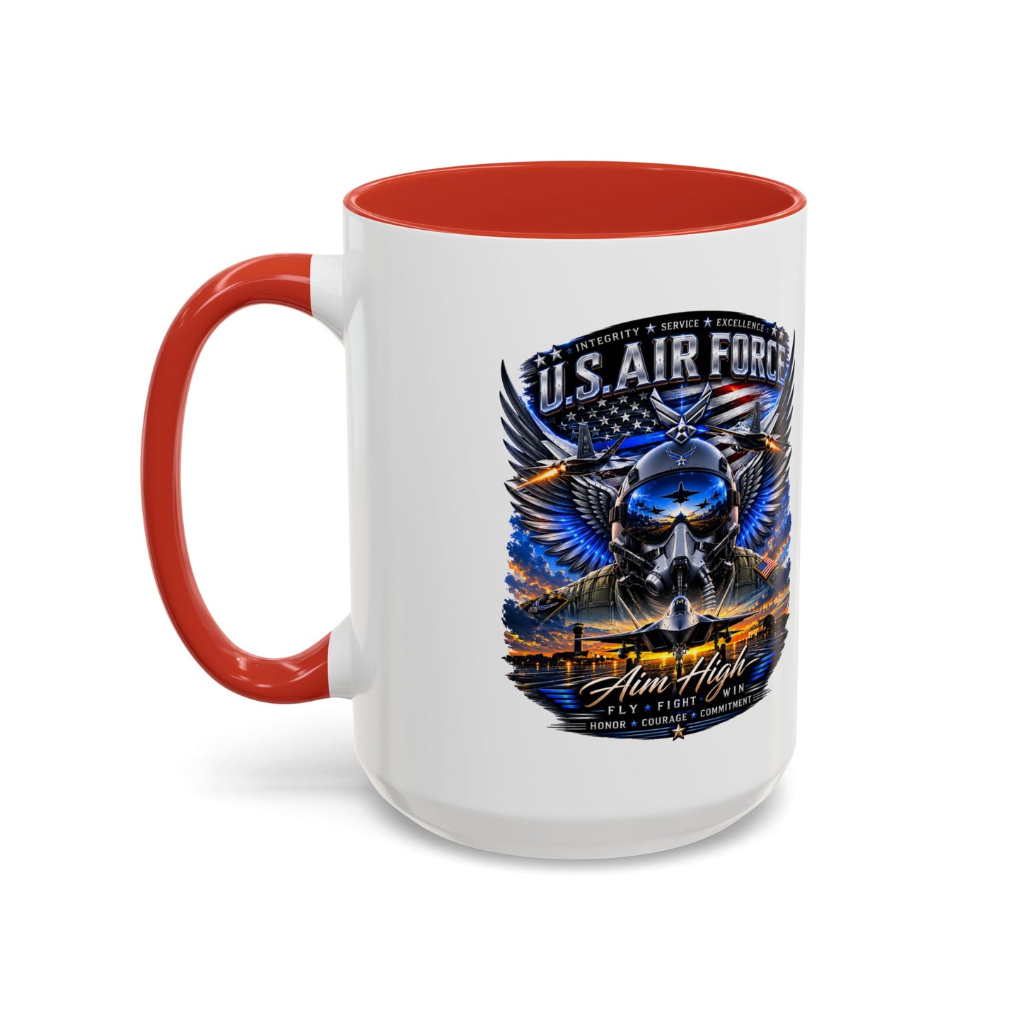 U.S. Air Force Eagle Coffee Mug — "Aim High" Accent 11/15oz