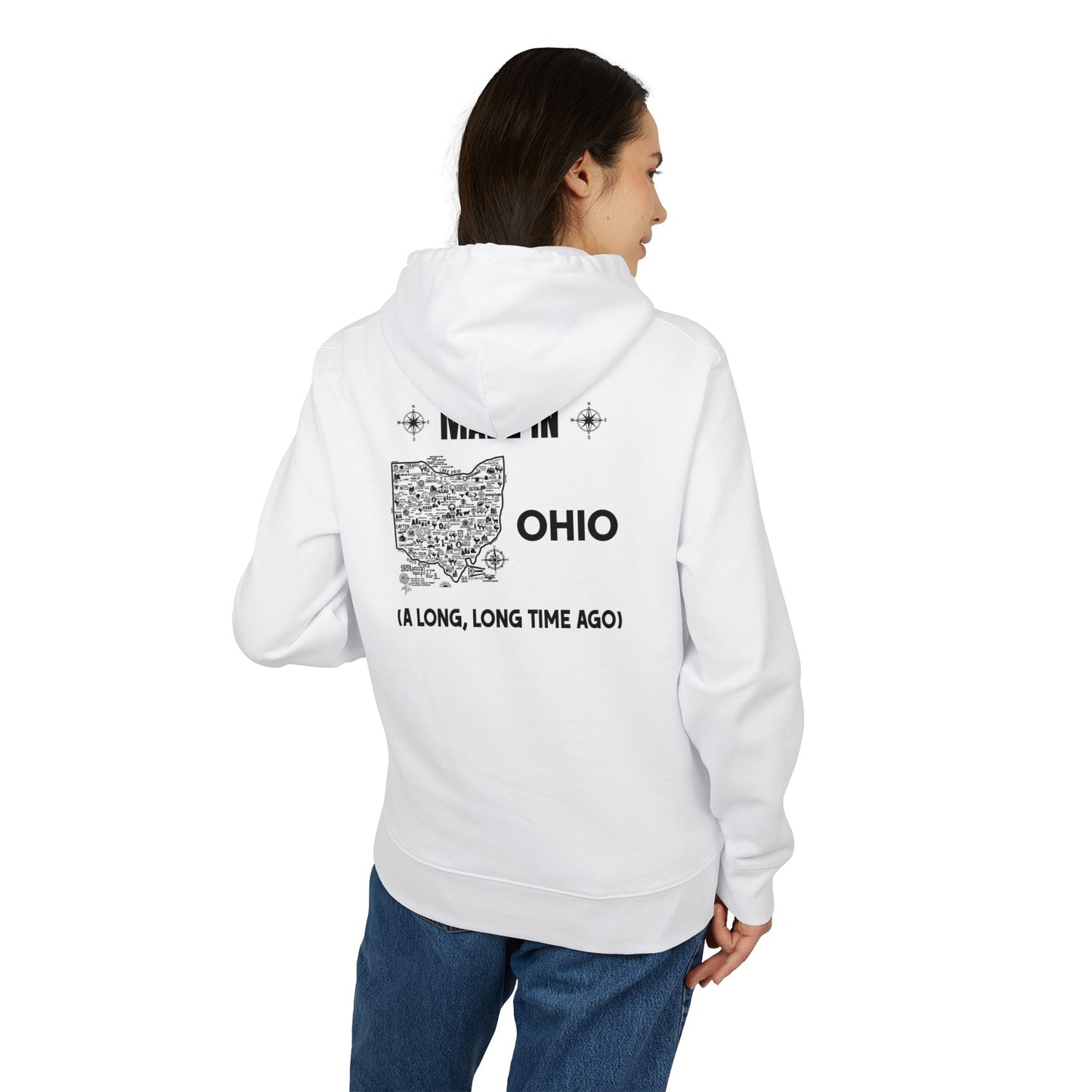 Ohio Map Hoodie — "Made in Ohio (A Long, Long Time Ago)" Retro State Pride Pullover