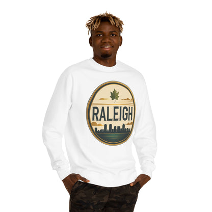 Raleigh Skyline Crewneck Sweatshirt — Vintage Maple Logo