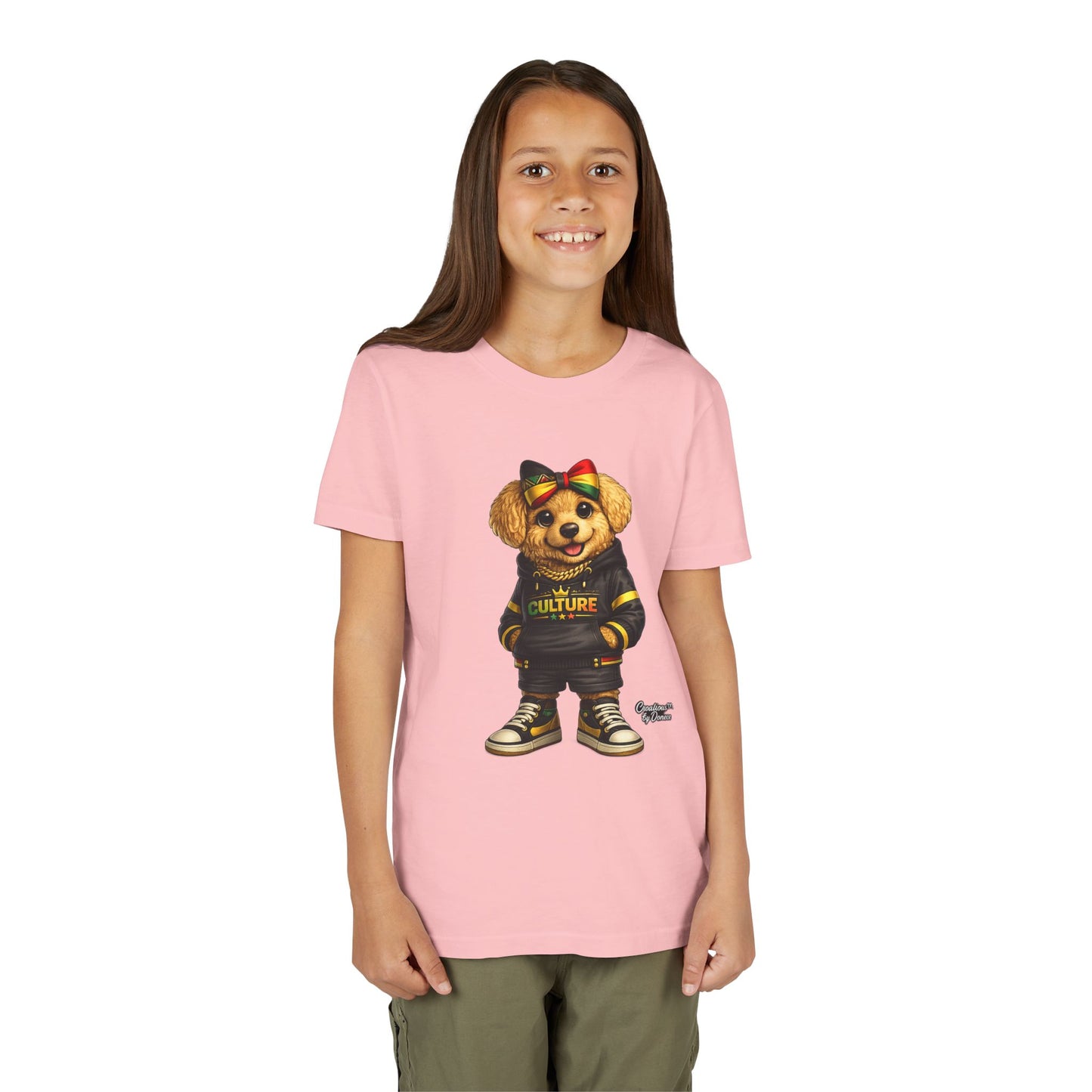 Youth Tee — Cute Rasta Bear "Culture" Graphic Kids T-Shirt