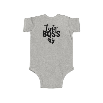 Infant Bodysuit - "Tiny Boss" Baby Onesie with Footprint Graphic