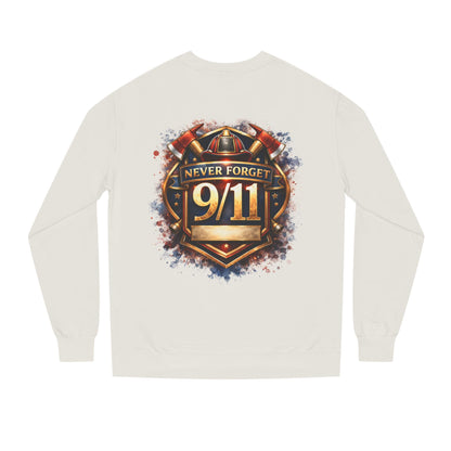 Never Forget 9/11 Sweatshirt — Memorial Firefighter Tribute Crewneck