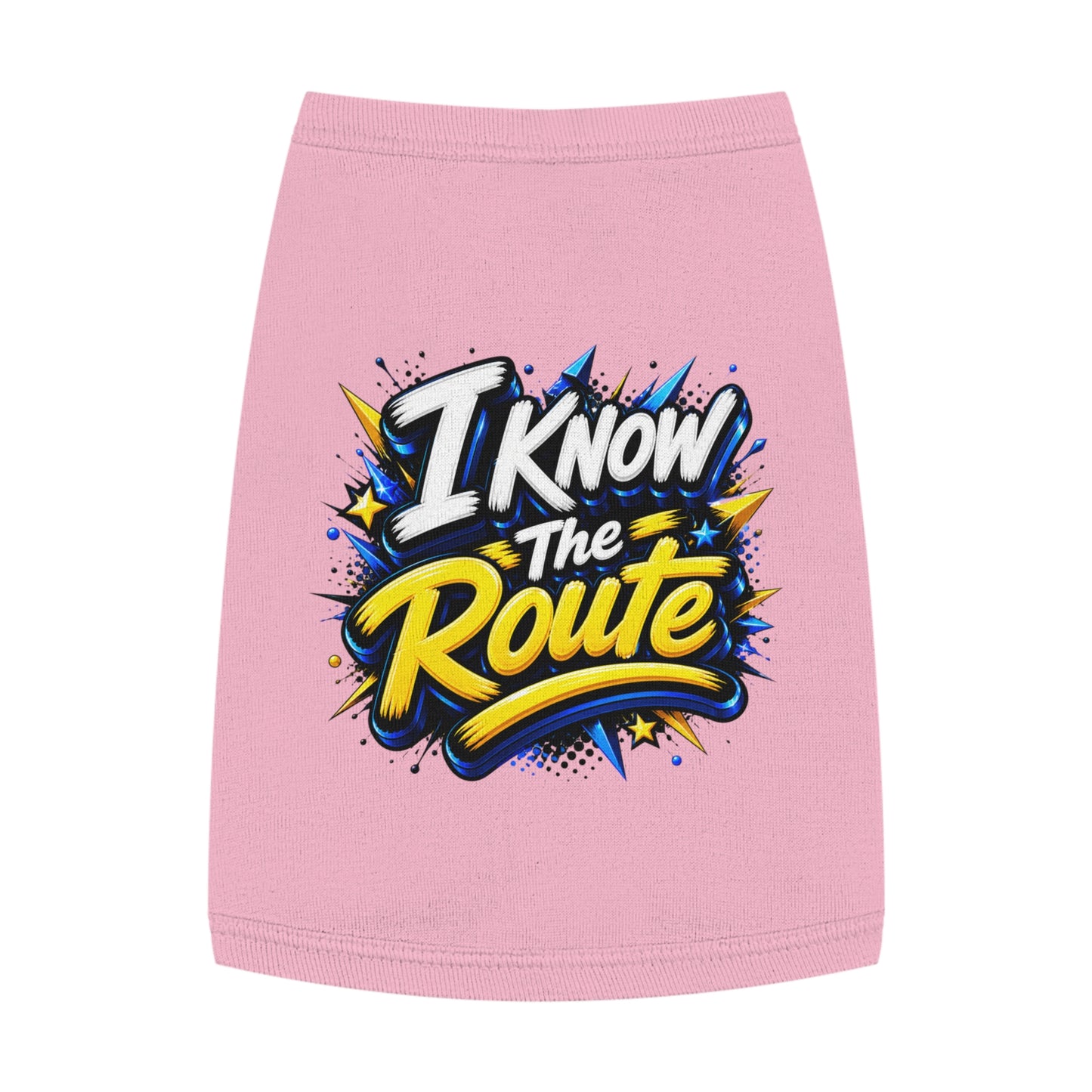 Pet Tank — "I Know The Route" Dog Tank Top, Travel-Ready Graphic Pet Tee