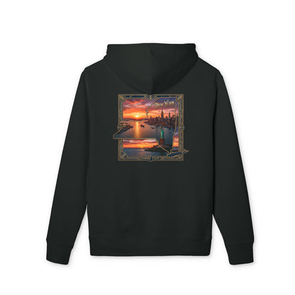 Sunset Harbor Hoodie — Coastal Sunset Graphic Pullover