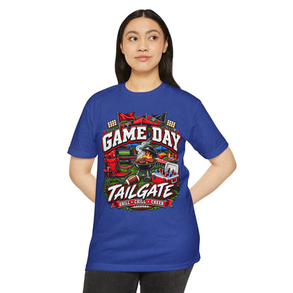 Game Day Tailgate T-Shirt — Grill, Chill & Cheer Football Tee
