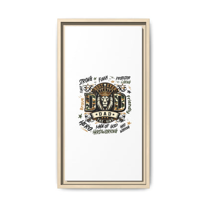 Framed Matte Canvas 'Best Ever DAD' Wall Art – Lion King Design, Father’s Day Gift