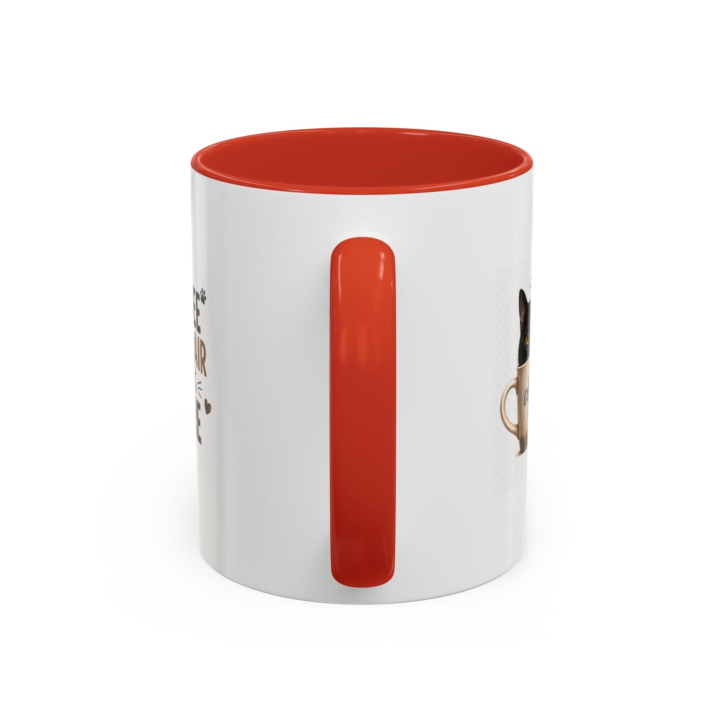 Coffee & Cat Hair Mug — "Coffee, Cat Hair, Don't Care" Accent Ceramic Coffee Mug (11/15oz)