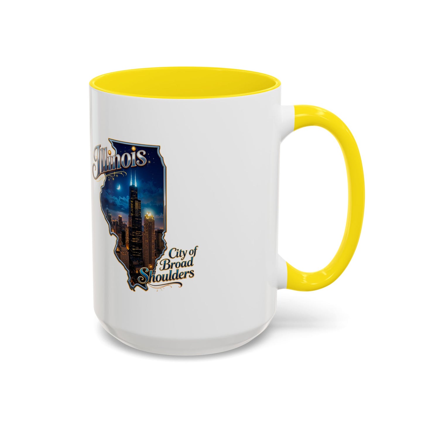Illinois Skyline Accent Coffee Mug – City of Broad Shoulders Chicago Design (11/15oz)