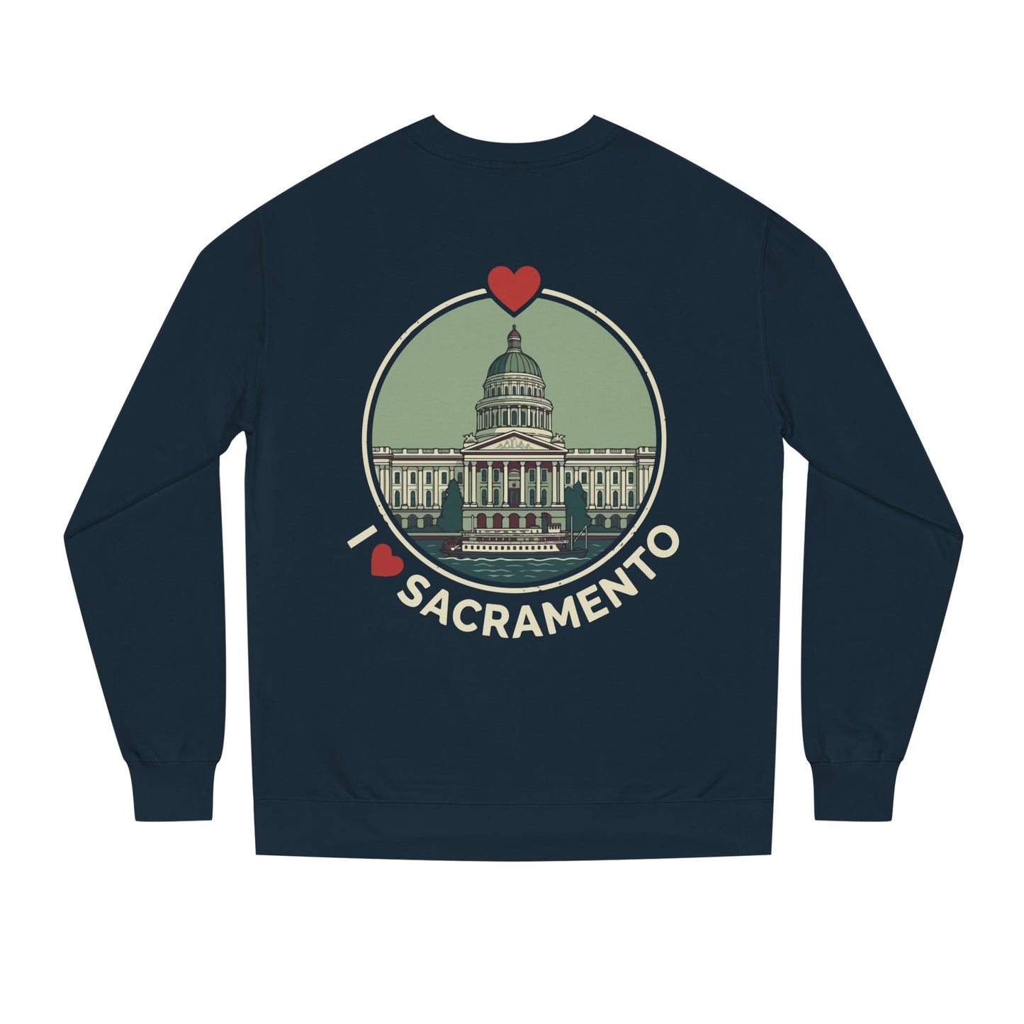 Sacramento Capitol Crewneck Sweatshirt — I Love Sacramento Vintage Graphic