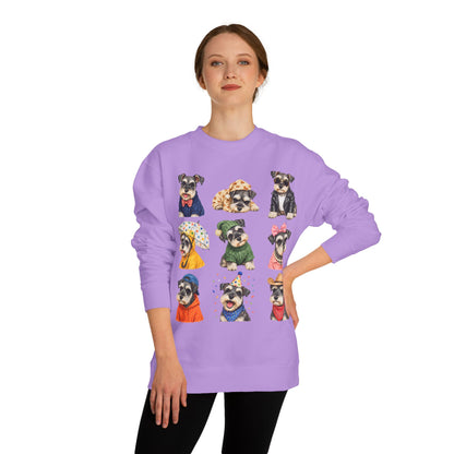 Cute Puppy Grid Sweatshirt — Watercolor Dogs Crewneck