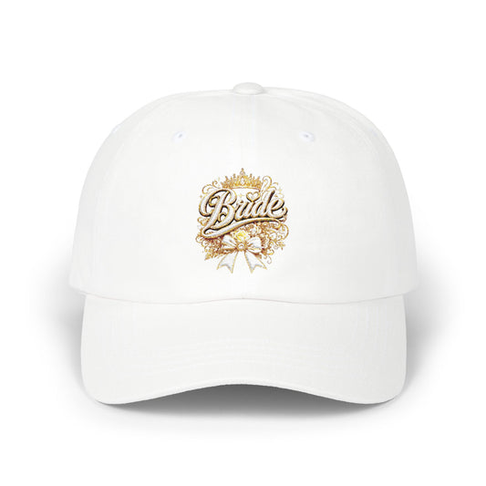 Bride Floral Script Dad Cap — Bridal Party Bachelorette Baseball Hat