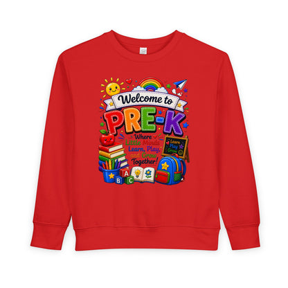 Welcome to Pre-K Toddler Sweatshirt – Colorful Back-to-School Pre-K Kids Crewneck