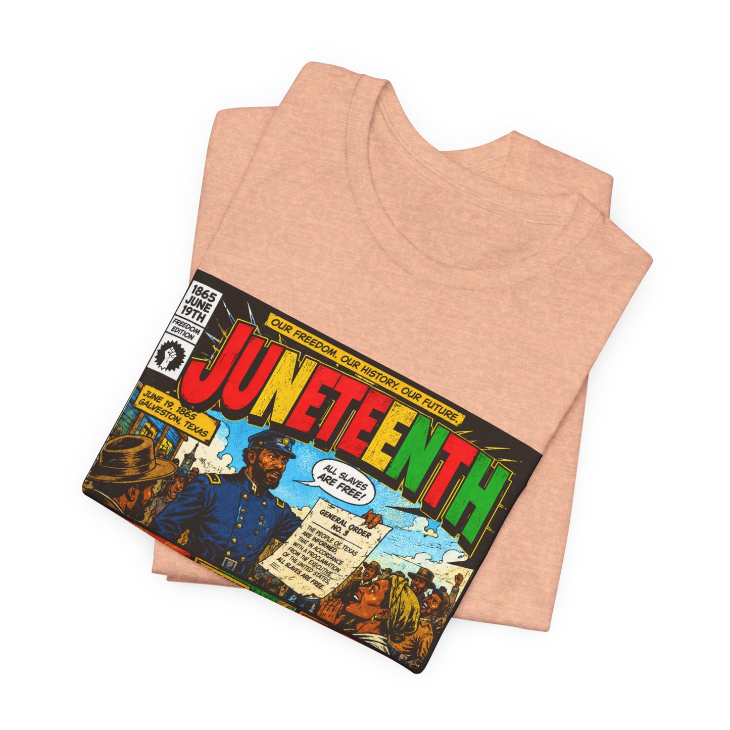 Juneteenth Comic-Style T-Shirt — Retro Celebration Tee