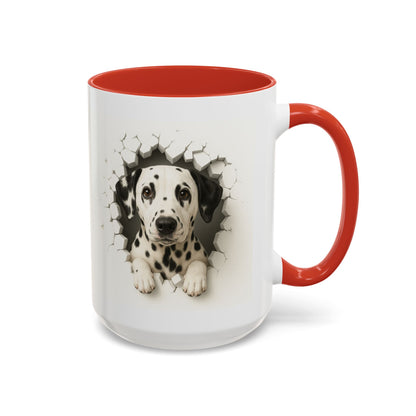 Dalmatian Peekaboo Accent Coffee Mug - Cute Dog Lover Gift (11/15oz)