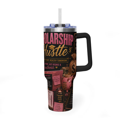Scholar Hustle 40oz Vacuum Tumbler — Inspirational Study Travel Mug