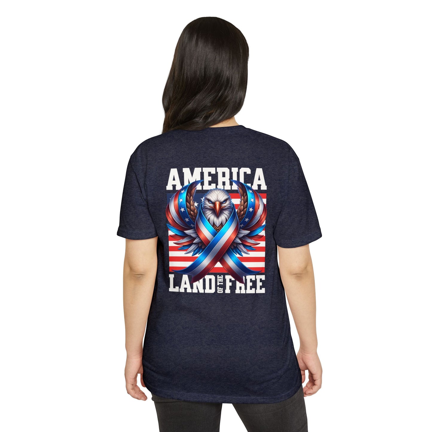 America Land of the Free Eagle Ribbon T-Shirt