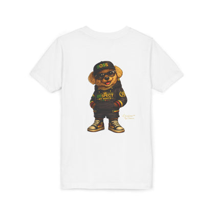 Kids Graphic Tee - 'Respect the Hustle' Teddy Bear Streetwear