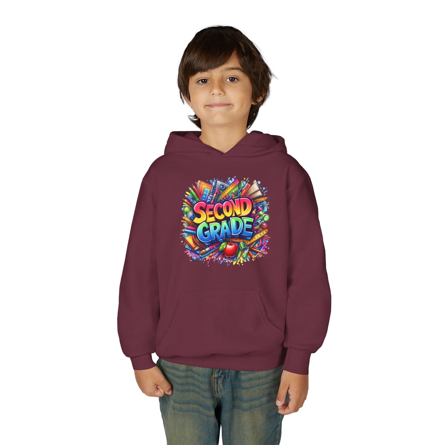 Second Grade Kids Hoodie — Colorful School Day Pullover