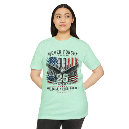 9/11 25th Anniversary 'Never Forget' Memorial T-Shirt