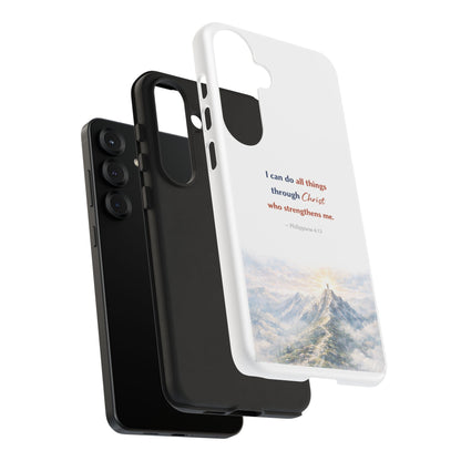 Christian Phone Case – “I Can Do All Things Through Christ” Inspirational Tough Case