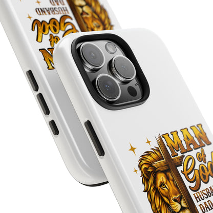 Man of God Lion Phone Case — ‘Man of God’ Christian Protector Dad Gift