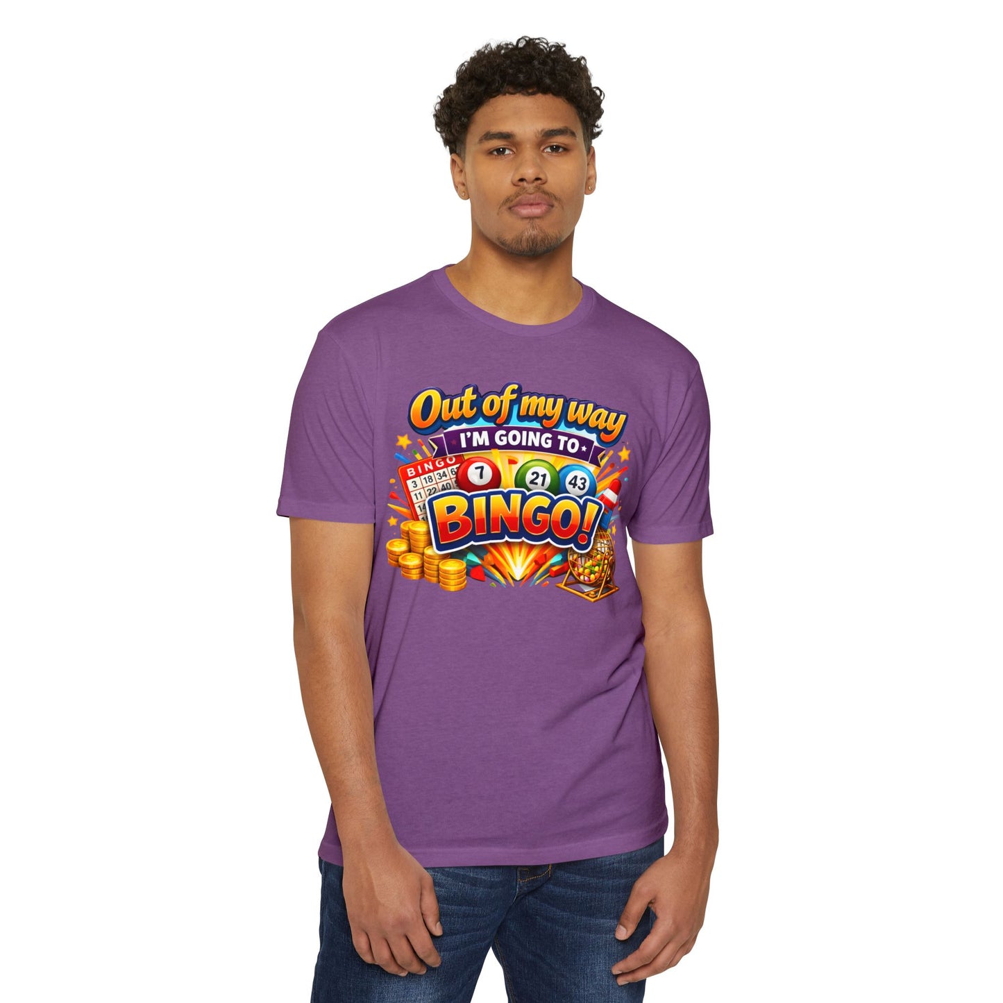 Bingo Enthusiast T-Shirt — "Out of My Way I'm Going to Bingo!" Graphic Tee