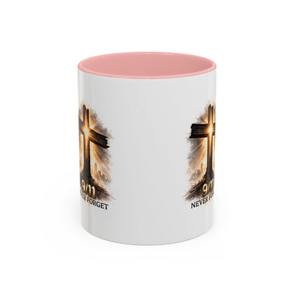 9/11 Never Forget Coffee Mug — Religious Memorial Accent Mug
