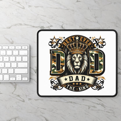 Gaming Mouse Pad — "Best Ever Dad" Lion Crown Camouflage Design (Father's Day Gift)